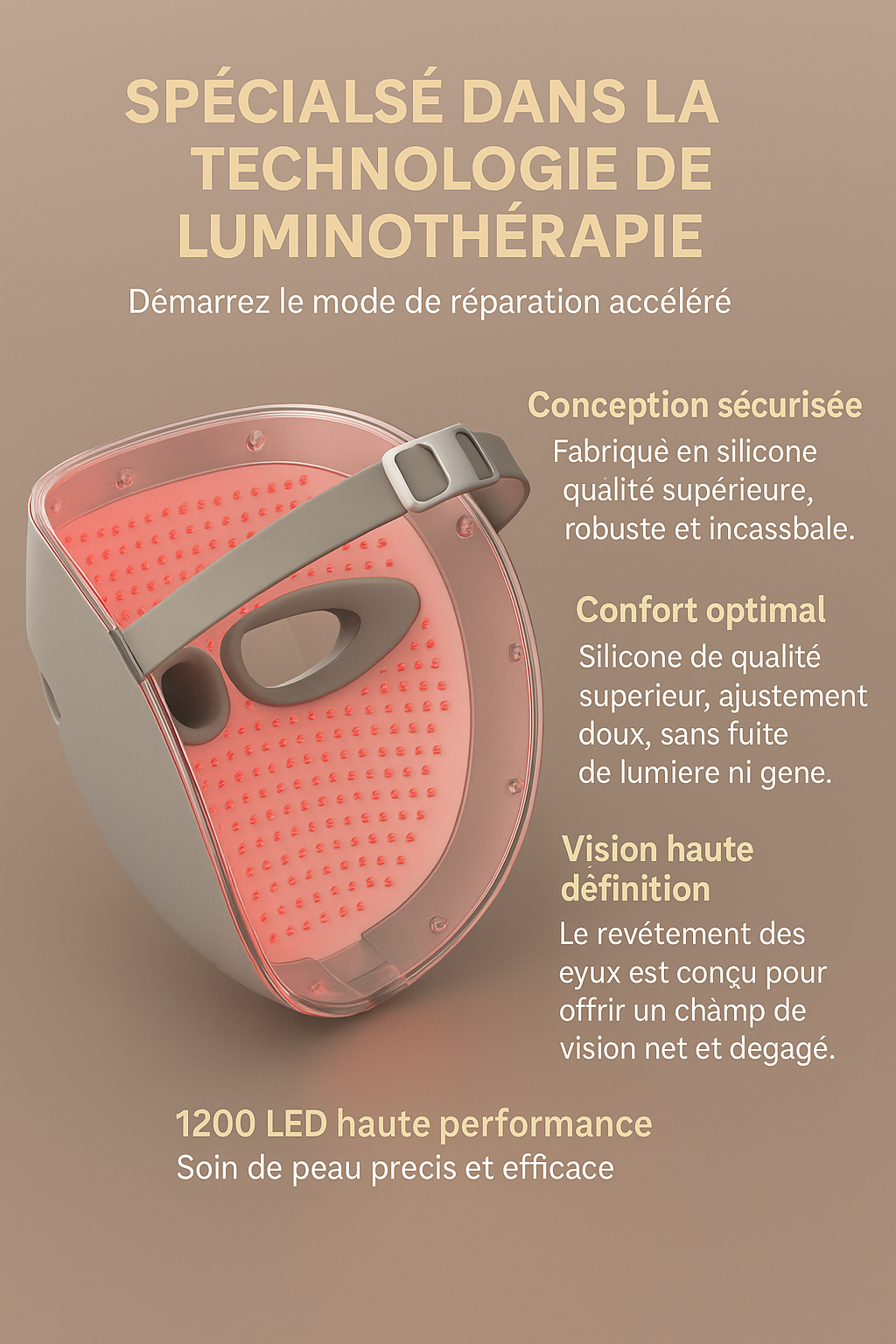 Masque Zenovia™ Luminothérapie rouge